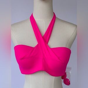 Catalina Women’s Pink Swimsuit Top Front Cross Tie Straps Others Included 32-34C